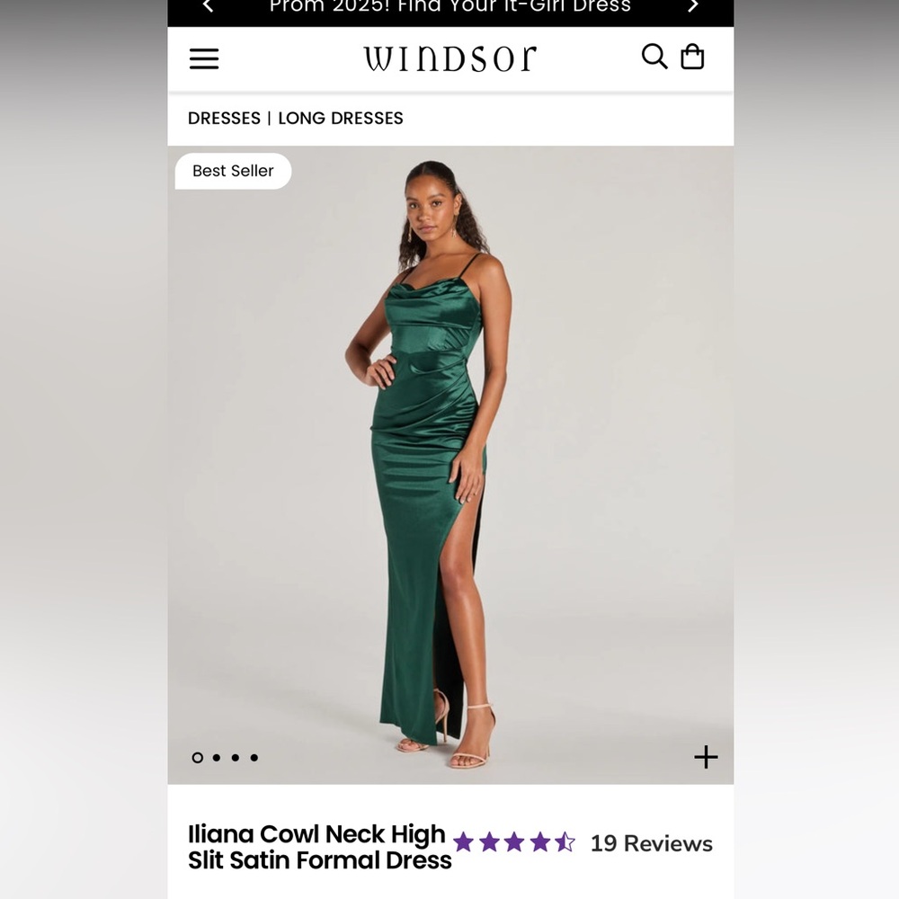 NWT Windsor high slit satin dress 💚